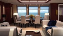Dining area of F45 Vantage Feadship Motor Yacht Helix 